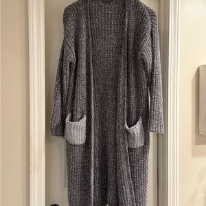 Elegant Charcoal Knit Cardigan